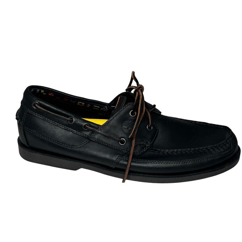 Timberland‎ Kiawah Bay 2, 70527 Men's Size 12 Black Leather Boat Shoes, NEW!